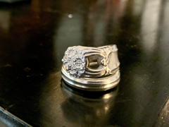 Vintage Spoon Ring - Silver Plated 60s style - decorative Silver Ring