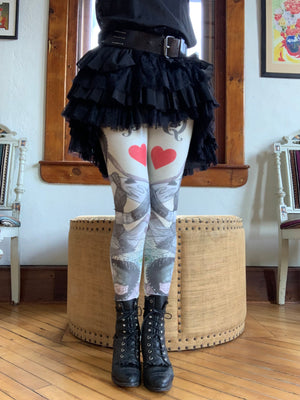 Queen of Can-Can Hearts Legging ~ Fox Savant
