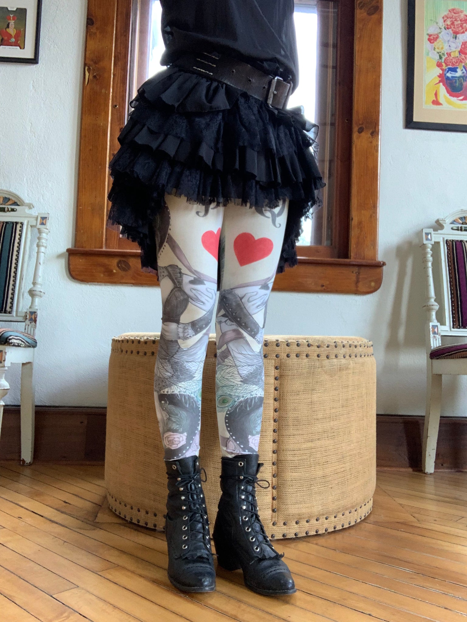 Queen of Can-Can Hearts Legging ~ Fox Savant