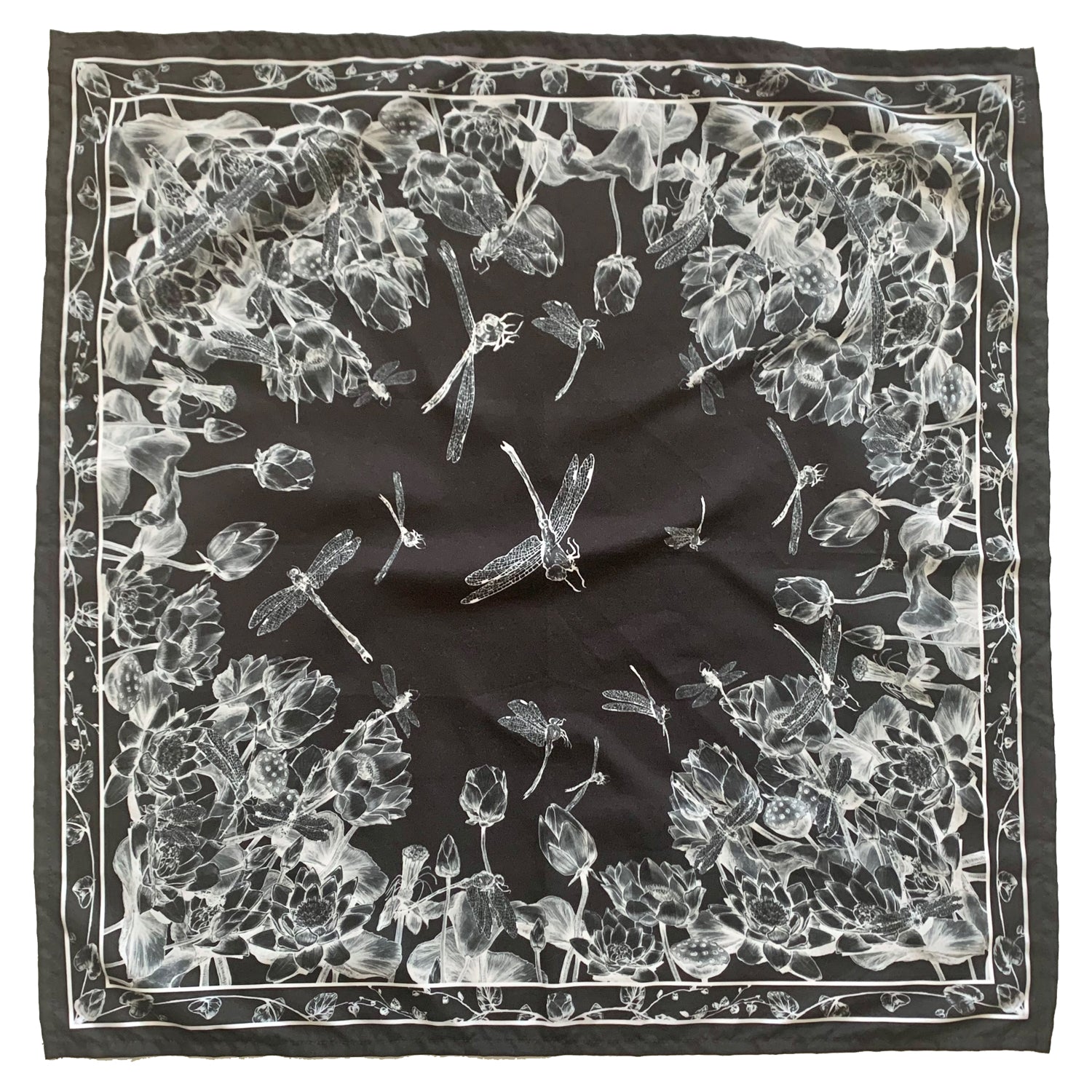 Dragonfly Lotus Bandana | Scarf available at Fox Savant