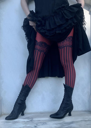 Red Burlesque Leggings ~ Fox Savant