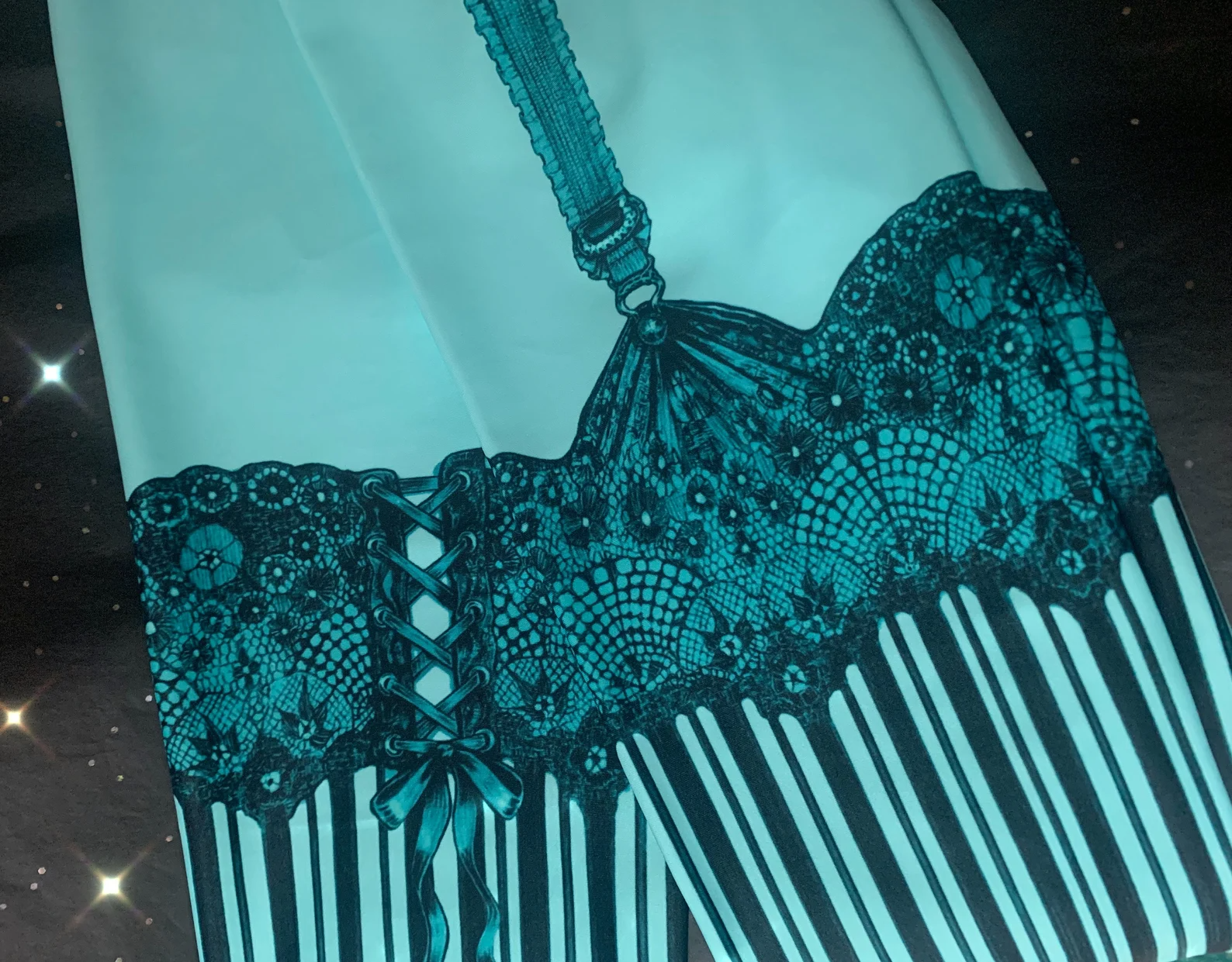 Mint Burlesque Leggings ~ Fox Savant