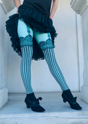 Mint Burlesque Leggings ~ Fox Savant