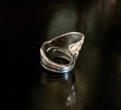 Plus Size Vintage Spoon Ring - Silver Plated 60s style - decorative Silver Ring