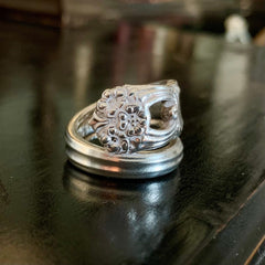 Vintage Spoon Ring - Silver Plated 60s style - decorative Silver Ring