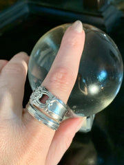 Vintage Spoon Ring - Silver Plated 60s style - decorative Silver Ring