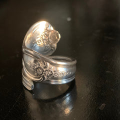 Vintage Spoon Ring - Silver Plated - decorative Silver Ring