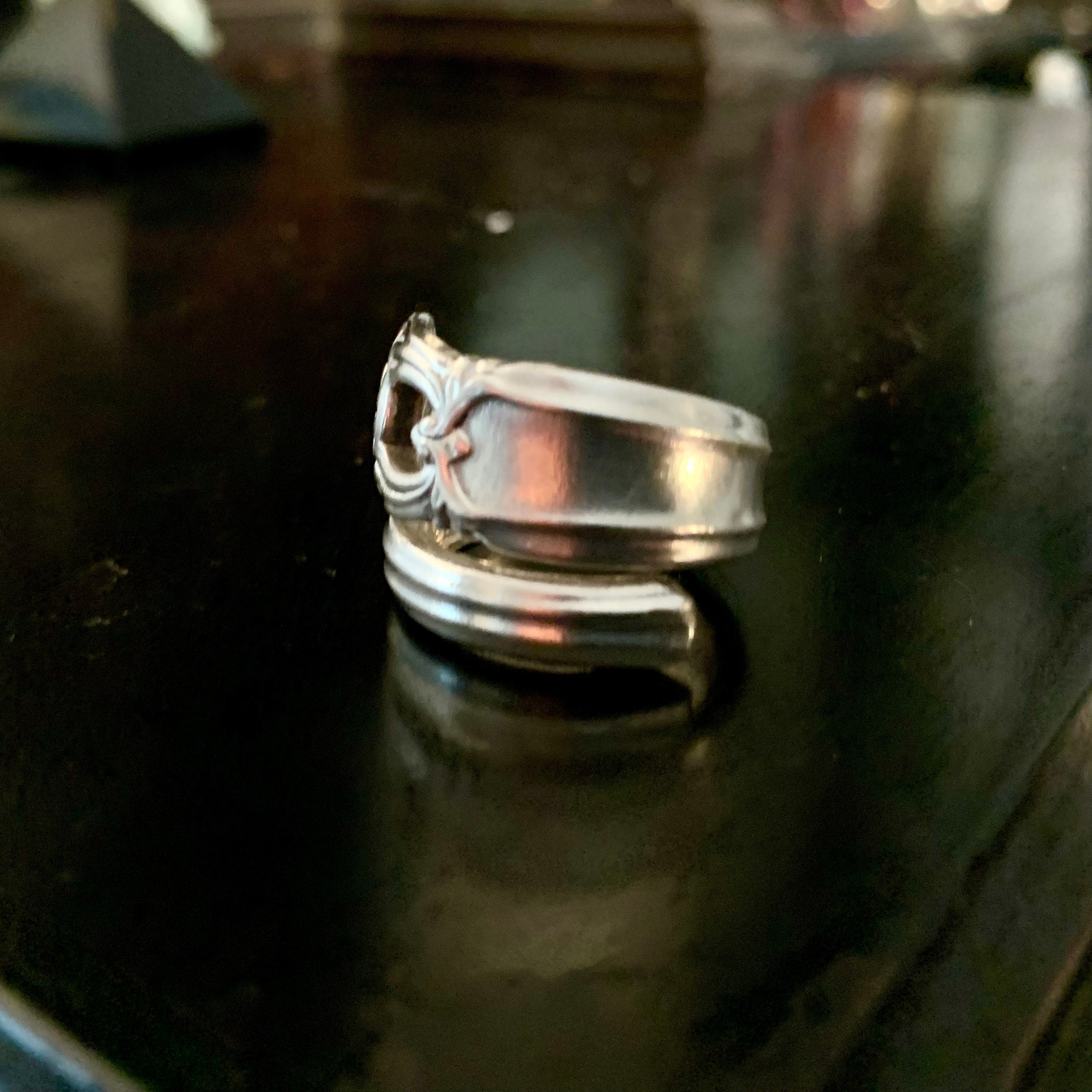 Vintage Spoon Ring - Silver Plated 60s style - decorative Silver Ring