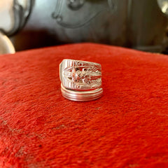Vintage Spoon Ring - Silver Plated 60s style - decorative Sterling Silver Ring