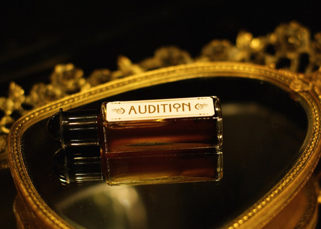 Audition, a Chocolate, Patchouli, Coffee Gourmand All Natural Perfume by Theater Potion